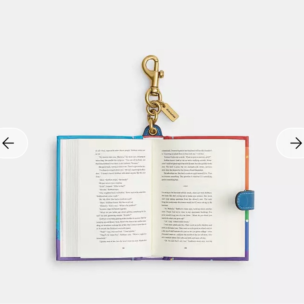 NWT🧡Coach Friday I'm In Love By Camryn Garrett Book Bag Charm CFK53 Key Chain - Picture 5 of 6